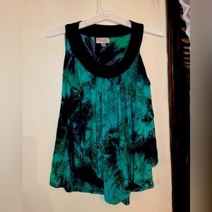 Dress Barn green /black sleeveless tank